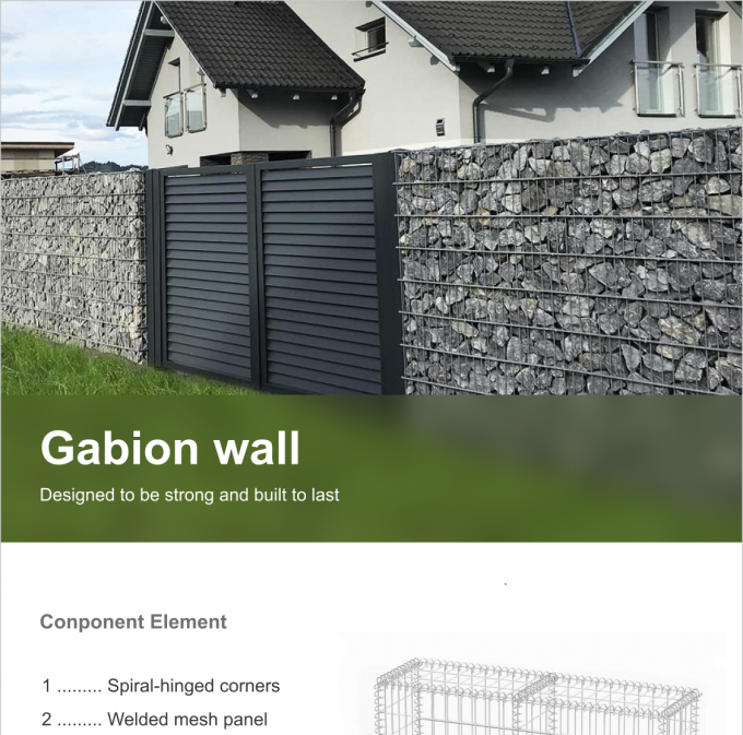 Galfan 200x100x50 Gabion Metal Planter Box Gabion Rock Box Anti Corrosion 2