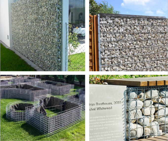 Galfan 200x100x50 Gabion Metal Planter Box Gabion Rock Box Anti Corrosion 4
