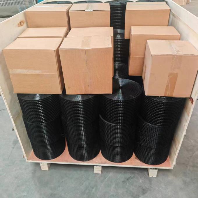 Zwart PVC bedekt gelast draad hek vierkant 1/2 gegalvaniseerd gelast draad gaas in rol 12